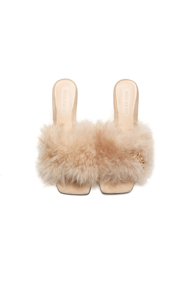 Fur high heels