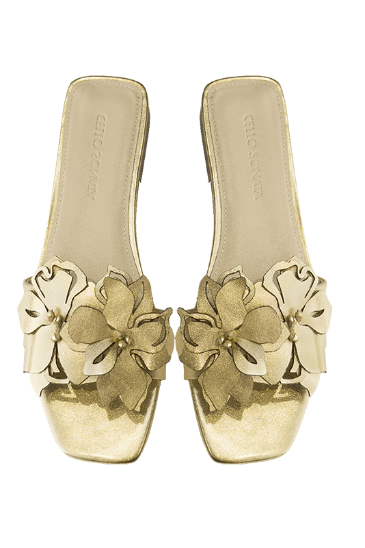 White 3D laser-cut flower sheepskin slippers