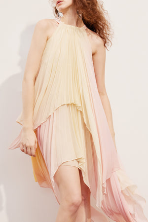 Sunflower Gradient Pleated Dress