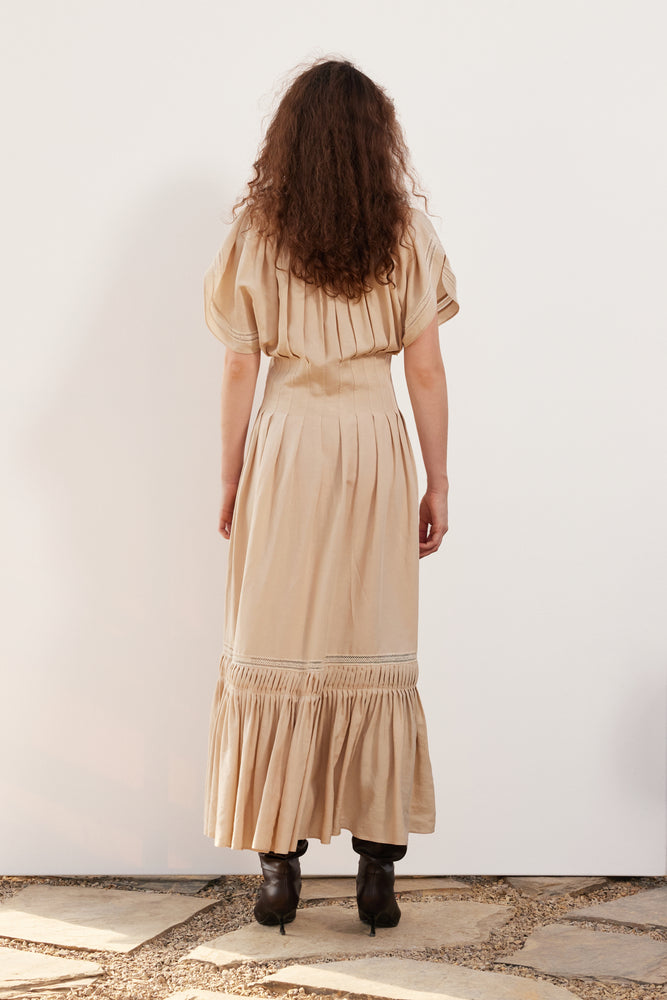 Front and back pleated dress