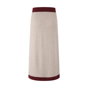 Contrast Cashmere Straight Skirt