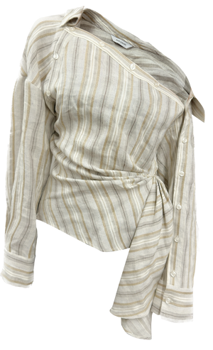 Linen striped deconstructed off-