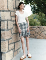 Tweed fringed skirt