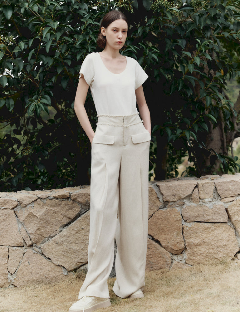 High-Waisted fringed Trousers