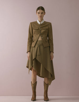 Layered skirt outlet trench coat