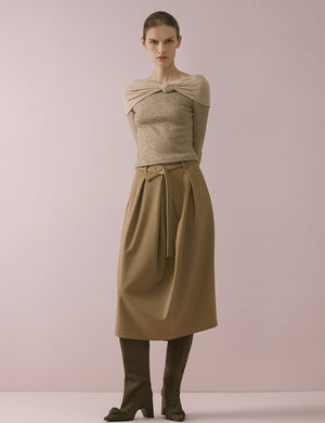 Tulip-design midi skirt