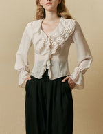 Ruffle-edge shirt