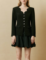 Wave collar blazer