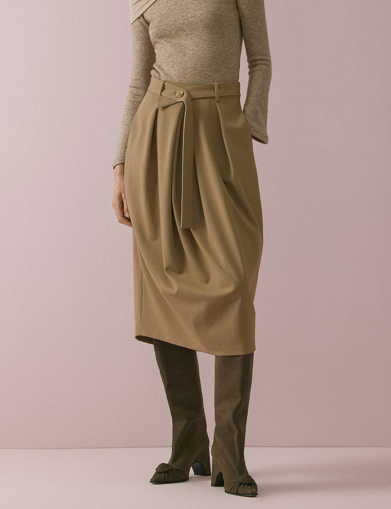 Tulip-design midi skirt