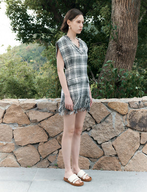 Tweed sleeveless dress