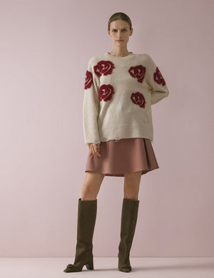 Floral intersia jumper