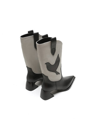 Western-style mid-calf boots