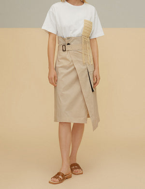 High Waist Trench Coat Half Skirt