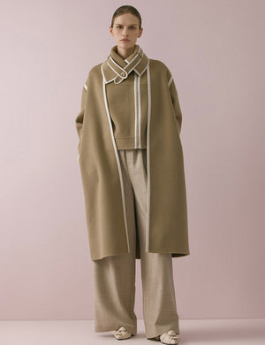 Twin set contrast coat