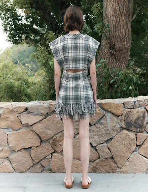 Tweed sleeveless dress