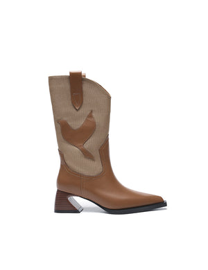 Western-style mid-calf boots