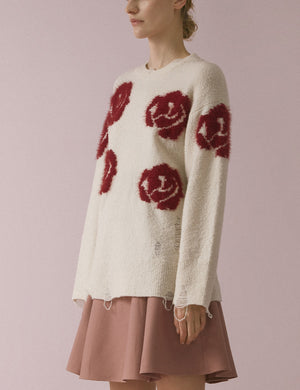 Floral intersia jumper