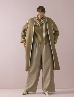 Twin set contrast coat