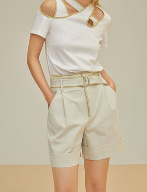 Contrast High Waist Shorts