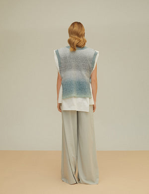 Gradient Knitted Stiching Svest