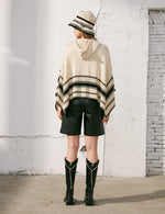 Striped Knit Cape Top