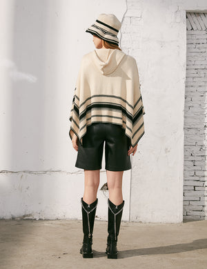 Striped Knit Cape Top