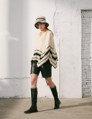 Striped Knit Cape Top