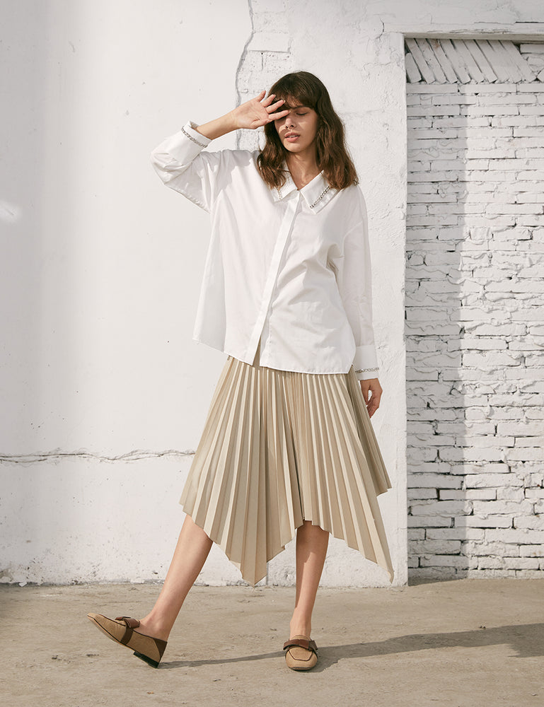 High Waist Pleated Skirt