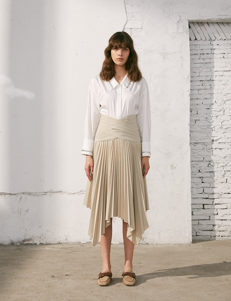 High Waist Pleated Skirt