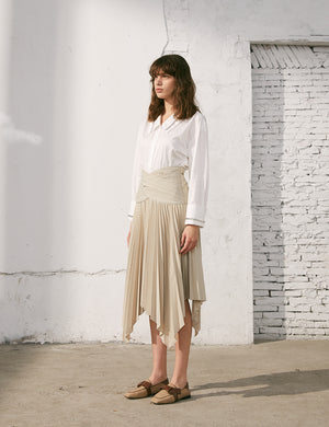 High Waist Pleated Skirt