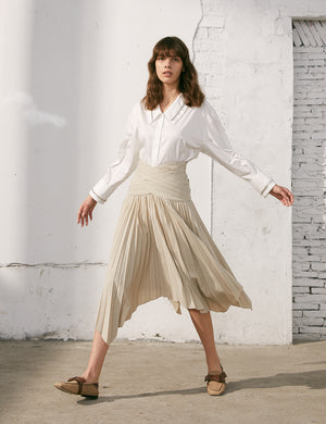 High Waist Pleated Skirt