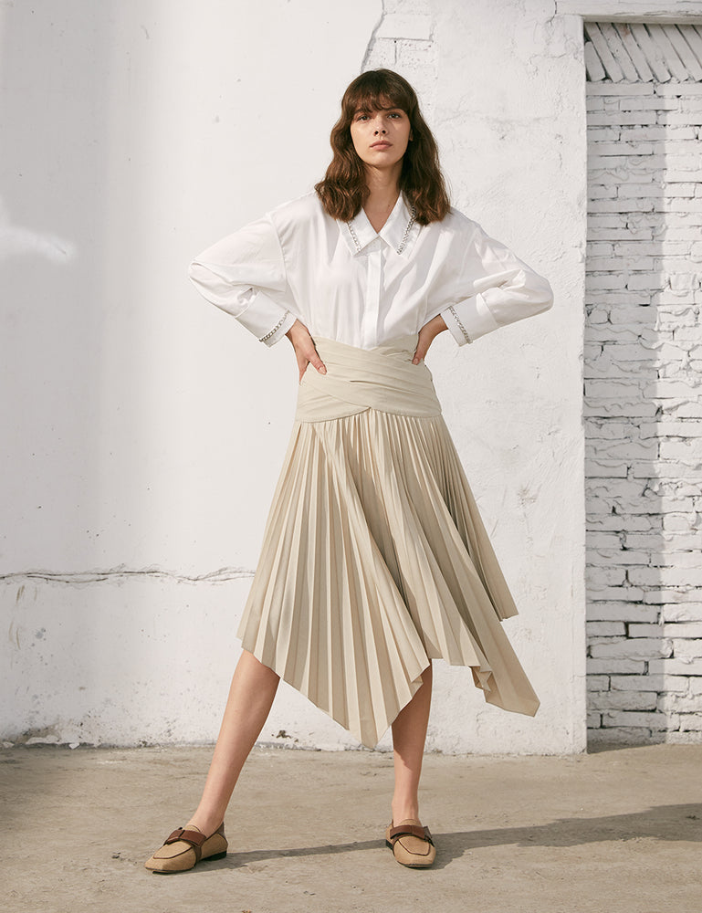 High Waist Pleated Skirt