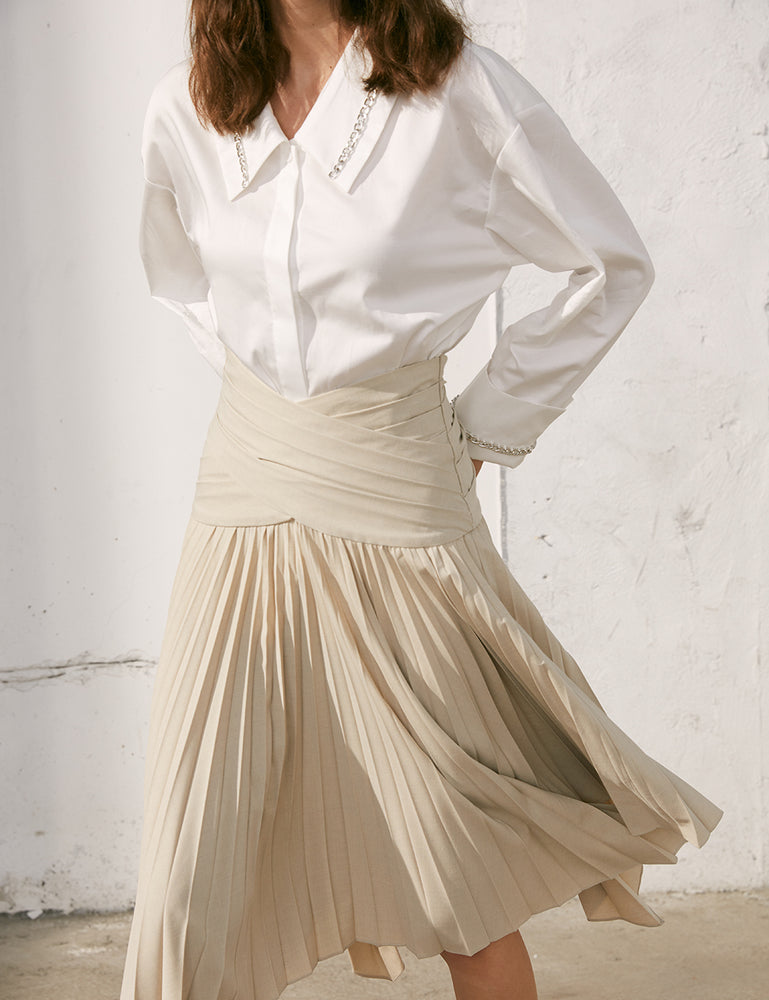 High Waist Pleated Skirt