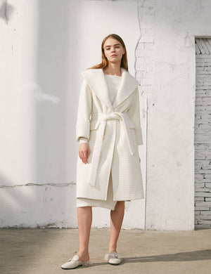 Wool Coat With Mohair Fabric Collar