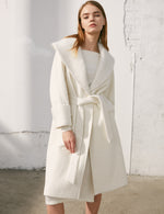 Wool Coat With Mohair Fabric Collar