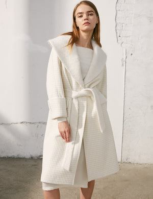 Wool Coat With Mohair Fabric Collar