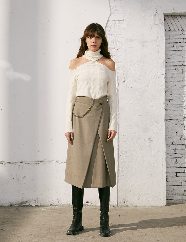 Chain Wool Skirt