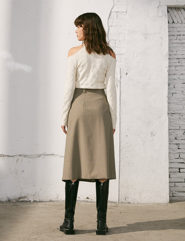 Chain Wool Skirt