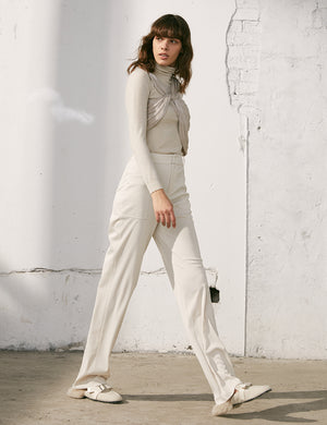 Back Slit Patch Pocket Flap Trousers