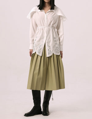 Laser Embroidery Square Collar Shirt