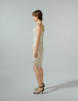 Asymmetric Design Strapless Dress