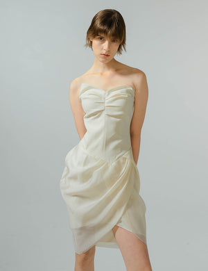 Asymmetric Design Strapless Dress