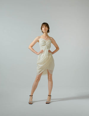 Asymmetric Design Strapless Dress