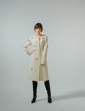 Round Collar Long Coat