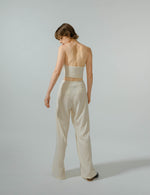 Cream White Wide Leg Pants