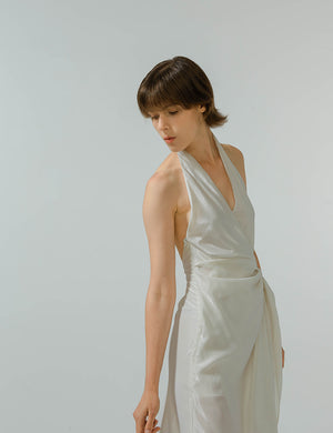 V-Neck Apron Backless Dress